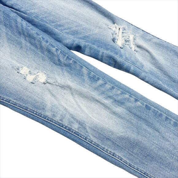 MADEWELL Stretch Denim Ripped-Knee Skinny Overalls in Faded Blue Wash Size S - Picture 3 of 6